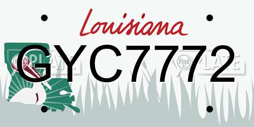 GYC7772 Louisiana License Plate