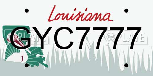 GYC7777 Louisiana License Plate