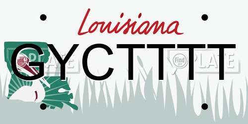 GYCTTTT Louisiana License Plate