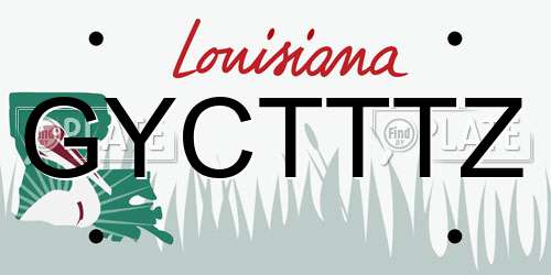 GYCTTTZ Louisiana License Plate