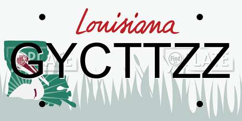 GYCTTZZ Louisiana License Plate