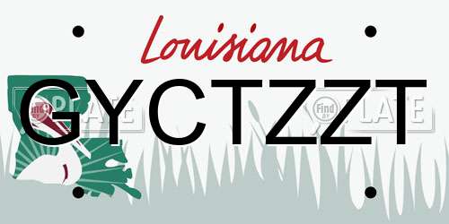 GYCTZZT Louisiana License Plate