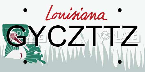GYCZTTZ Louisiana License Plate
