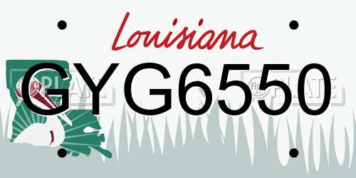 GYG6550 Louisiana License Plate