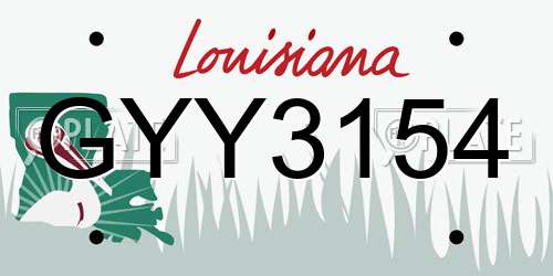 GYY3154 Louisiana License Plate