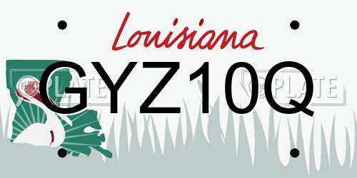 GYZ10Q Louisiana License Plate