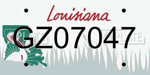 GZ07047 Louisiana License Plate