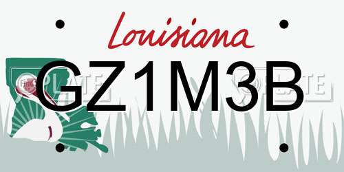 GZ1M3B Louisiana License Plate