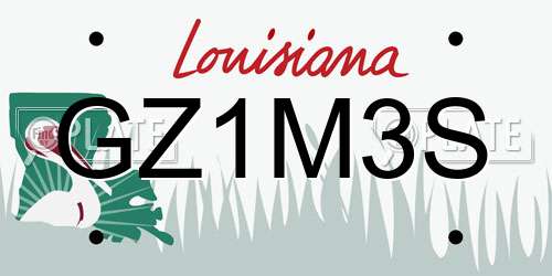 GZ1M3S Louisiana License Plate