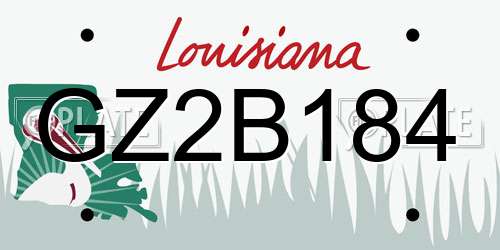 GZ2B184 Louisiana License Plate