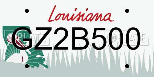 GZ2B500 Louisiana License Plate