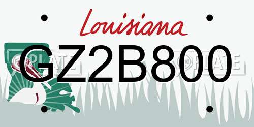 GZ2B800 Louisiana License Plate