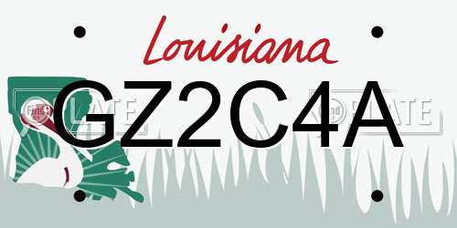GZ2C4A Louisiana License Plate