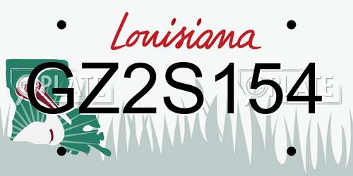 GZ2S154 Louisiana License Plate