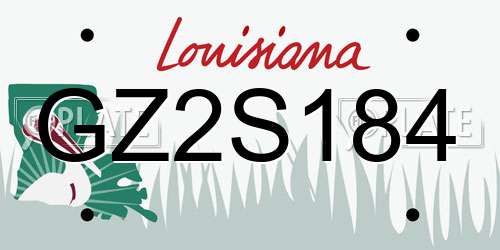 GZ2S184 Louisiana License Plate