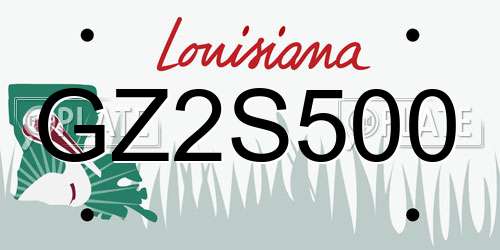 GZ2S500 Louisiana License Plate