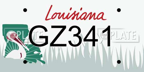 GZ341 Louisiana License Plate