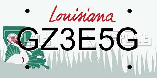 GZ3E5G Louisiana License Plate