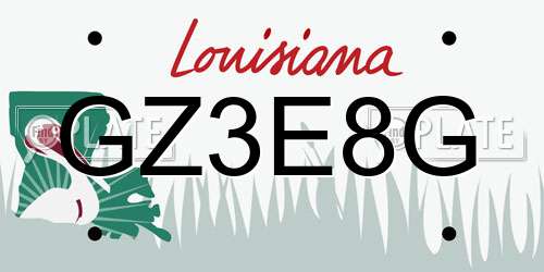 GZ3E8G Louisiana License Plate