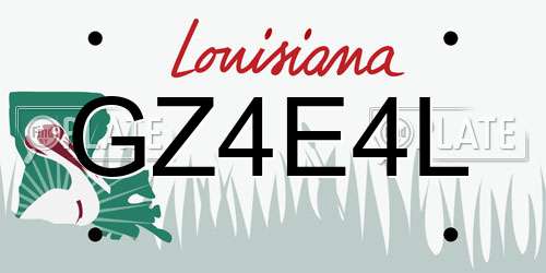 GZ4E4L Louisiana License Plate