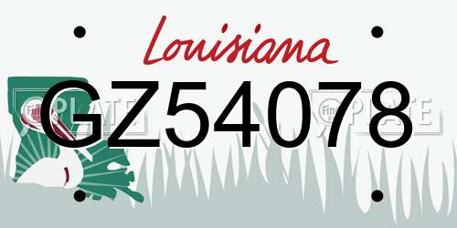 GZ54078 Louisiana License Plate