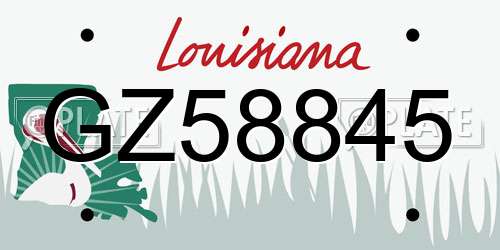 GZ58845 Louisiana License Plate