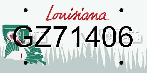 GZ71406 Louisiana License Plate