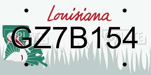 GZ7B154 Louisiana License Plate