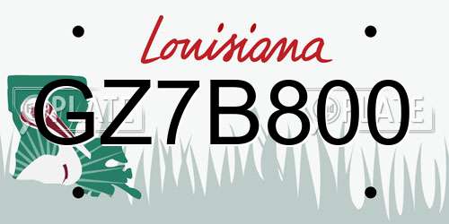 GZ7B800 Louisiana License Plate