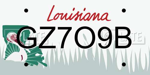 GZ7O9B Louisiana License Plate