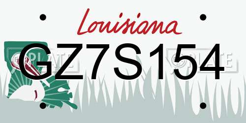GZ7S154 Louisiana License Plate