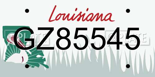 GZ85545 Louisiana License Plate