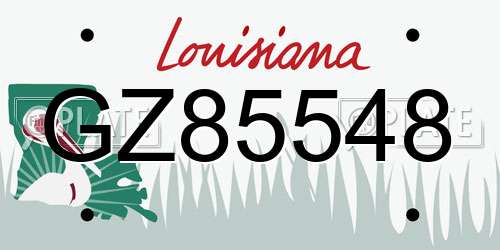 GZ85548 Louisiana License Plate