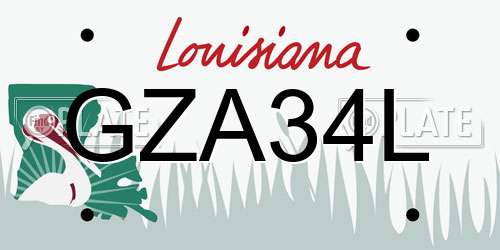 GZA34L Louisiana License Plate