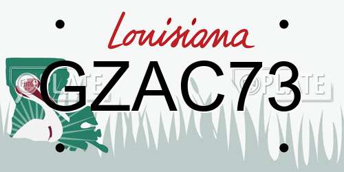 GZAC73 Louisiana License Plate