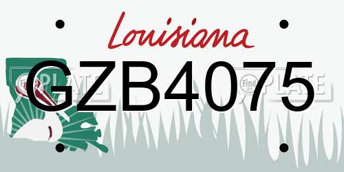 GZB4075 Louisiana License Plate