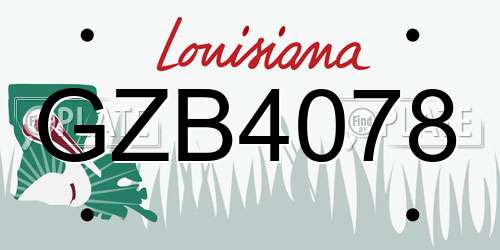 GZB4078 Louisiana License Plate