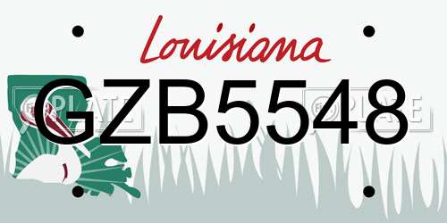 GZB5548 Louisiana License Plate