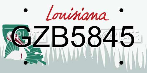 GZB5845 Louisiana License Plate