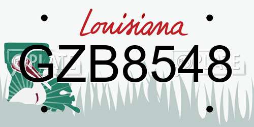 GZB8548 Louisiana License Plate