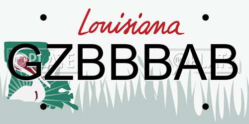 GZBBBAB Louisiana License Plate