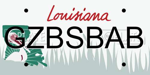 GZBSBAB Louisiana License Plate
