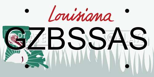 GZBSSAS Louisiana License Plate
