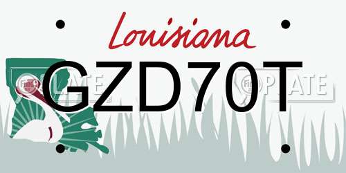 GZD70T Louisiana License Plate