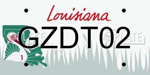 GZDT02 Louisiana License Plate