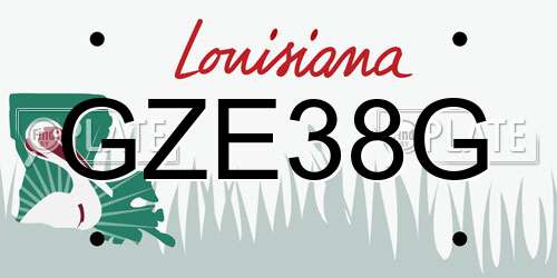 GZE38G Louisiana License Plate