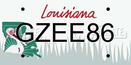 GZEE86 Louisiana License Plate