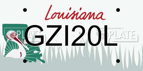 GZI20L Louisiana License Plate
