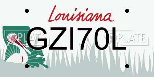 GZI70L Louisiana License Plate