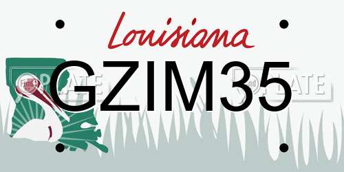 GZIM35 Louisiana License Plate